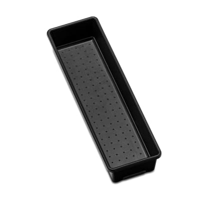 madesmart Classic 13 x 4 Long Storage Bin, Carbon | non slip feet, rounded corners, open compartment, soft grip lining, utensils tools supplies, office craft items, woman owned - size: Medium Narrow