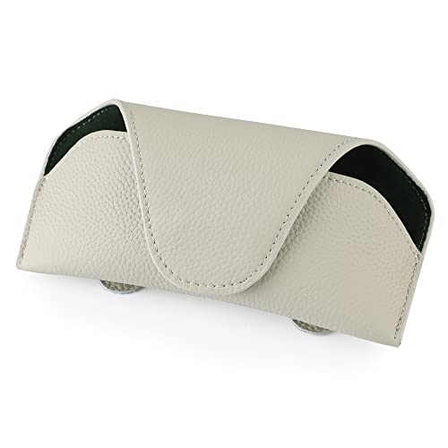 Magnetic Sunglass Holder for Car Visor Clip, Leather Car Glasses Holder, Visor Accessories Eyeglasses Holder Glasses Storage Case (02-Grey) - color: 02-grey