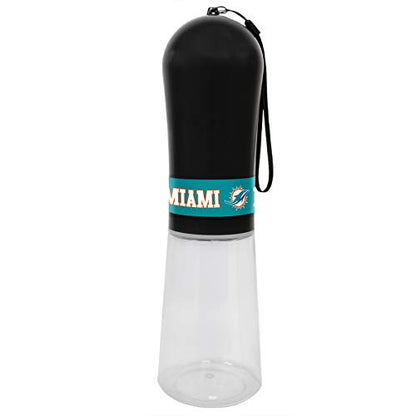 Pets First Dog Water Bottle. NFL Miami Dolphins PET Water Bottle. Best Cat Water Bottle. Water Fountain Dispenser for Dogs & Cats., Black, 13.5oz (DOL-3344) - color: Miami Dolphins
