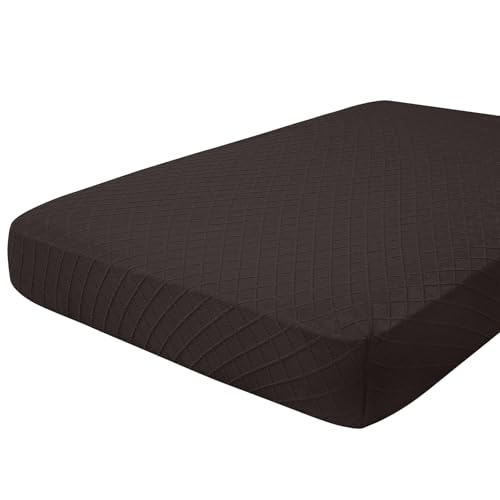 hyha Outdoor Couch Cushion Covers, Sectional Couch Sofa Covers Washable, Jacquard Diamond Lattice, Stretch Sofa Seat Cushion Cover for Indoor/Outdoor Patio Furniture (1 Piece for Large, Brown) - color: Brown, size: Large (1 Piece)