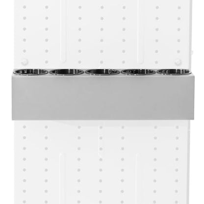 AA Products P-SH-Spray 5 Bottle Spray Holder Wall-Mounted Rack, Steel Rack Design for 16" D Van Shelving for Garage and Workspace (Silver) - size: 16" Wide