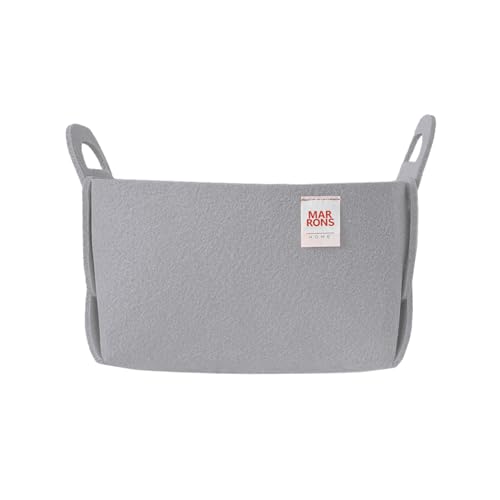 Collapsible Felt GRAY Storage Bin Small 7.1"x5.1"x5.1" – Foldable Basket with Handles for Closet, Storage, Laundry Room Organization, Decorative Storage Baskets for Shelves, Nursery - color: GRAY, size: SMALL