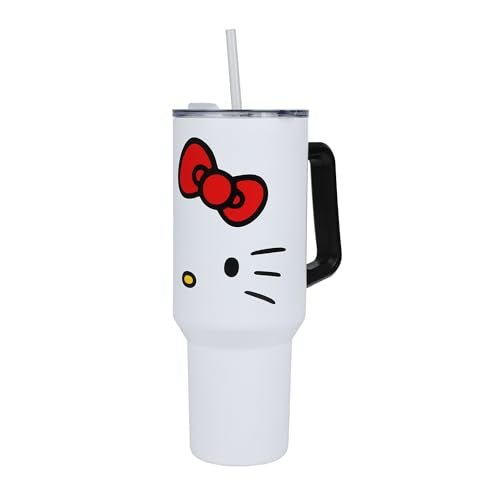 Bioworld Hello Kitty 40 Oz. Stainless Steel Tumbler With Leak-Proof Lid - color: Hello Kitty Face