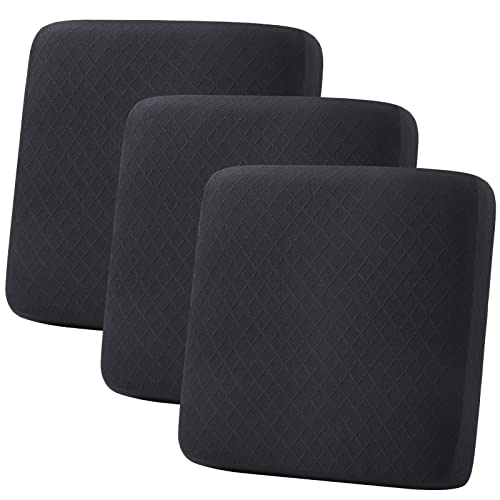 hyha Outdoor Couch Cushion Covers, Sectional Couch Sofa Covers Washable, Jacquard Diamond Lattice, Stretch Sofa Seat Cushion Cover for Indoor/Outdoor Patio Furniture (3 Pieces, Black) - color: Black, size: Set (3 Pieces)