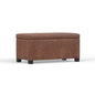 SIMPLIHOME Dover Storage Ottoman Bench - 36 inch Wide Upholstered Vegan Leather Rectangular Lift-Top Ottoman in Distressed Umber Brown, Contemporary Bench for Living Room with Safety Hinges - color: Distressed Umber Brown