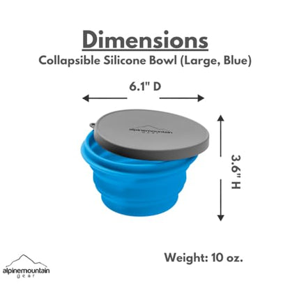 Collapsible Silicone Bowl (Large (Blue)) - color: Large (Blue)