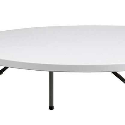 Flash Furniture Elon 6' Round All-Occasion Plastic Folding Event Table, Foldable Portable Banquet Table for Indoor/Outdoor Events, White - size: 6 Foot