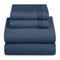 Hearth & Harbor Twin Size Sheets - 3 Piece Bed Sheet Set, Hotel Luxury Double Brushed Bed Sheets - Extra Soft Bedding Sheets & Pillowcases, Twin, Navy Blue - color: Navy Blue, size: Twin