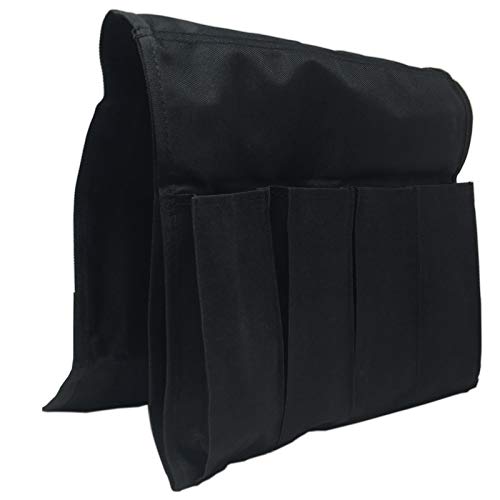 Huji Sofa Chair Armrest Bedside Caddy with Four Pocket Organizer for Remotes and One Hidden Pocket for Books and Magazines - 37” L x 12.50” W (1)