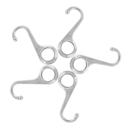 5pcs Multi-Purpose Metal Hooks for Kitchen and Bathroom, Silver Heavy Duty Wall Mount Clothes and Key Hanging Organizer, Space-Saving Home Storage Utility Hooks