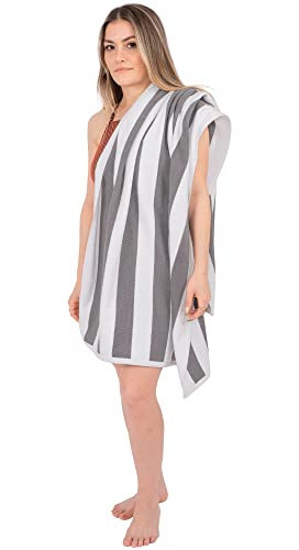 Cotton Paradise, Cabana Stripe Beach Towels 4 Packed, 30x60 inches Extra Large Pool Towels, Soft Absorbent Quick Dry, Light Gray - color: Light Gray