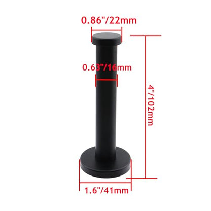 Wall Hooks Heavy Duty Coat Hooks Stainless Steel Clothes Hanger for Hanging Bathroom Towels Handbag Black 4-inch Length with 16mm Shank Dia - Pack of 6 - color: Black, size: 4" Length 16mm Shank