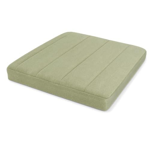 ShadeMart Dining Chairs Cushion with Removable Cover, Dining Kitchen Chair Pads with Non-Slip Bottom, Anti-Pet Scratch Fabric, Premium 63D Foam, 16'' x 16'' x 2'', Green (Pack of 1) - color: Green, size: 63D - 2‘’ x 16'' x 16''