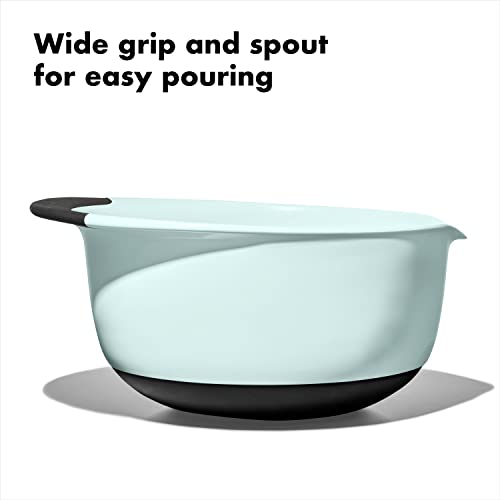 OXO Good Grips 3-Piece Plastic Mixing Bowl Set - Cadet Blue, Tower Gray, Jade, Small, Medium, Large - color: Cadet Blue/Tower Gray/Jade, size: Small, Medium, Large