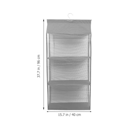 BESPORTBLE Gray Hanging Organizer Bag with Hook Space-Saving Dustproof Storage Container for Dorm Pantry Rv Closet Lightweight and Organizing Pouch for Household Items