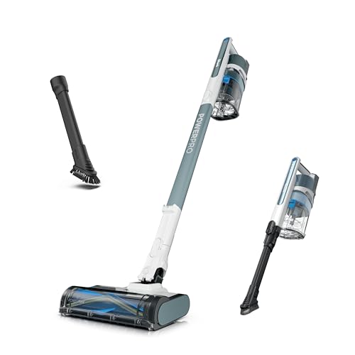 Shark PowerPro Plus Cordless Stick Vacuum, Lightweight, Rechargeable, FloorDetect Technology, HEPA Filter, Up to 50-Minute Runtime, Powerful Pet Hair Pickup, Carpets & Hard Floors, Pure Water, IZ377H - color: Pure Water