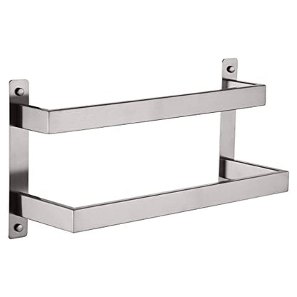 KOKOSIRI Hand Towel Bars 16 Inches Bathroom 2-Tiers Ladder Towel Rails Towel Holders Wall Mounted Towels Shelves Rack Brushed Stainless Steel, B5008BR-L16 - color: Brushed Nickel, size: 16-Inch