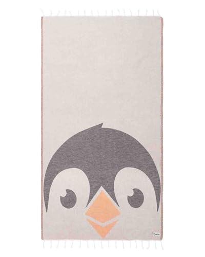 Sand Cloud Turkish Beach Towel - Sand Resistant - 100% Organic Turkish Cotton Yarn - Quick Dry Towel for Beach, Picnic, Blanket or Bath - As Seen on Shark Tank - Marine Life (Tux Penguin) - color: Tux Penguin, size: Regular