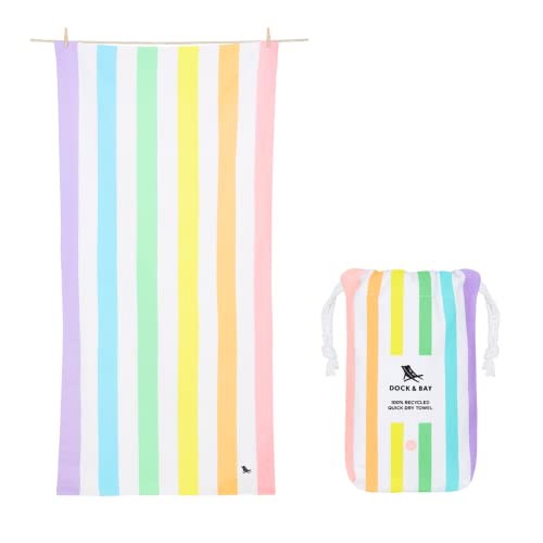 Dock & Bay Beach Towel - Quick Dry, Sand Free - Compact, Lightweight - 100% Recycled - Includes Bag - Summer - Unicorn Waves - Extra Large (200x90cm, 78x35) - color: Summer - Unicorn Waves, size: Extra Large (200x90cm, 78x35")