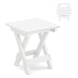 LUE BONA Small Outdoor Folding Side Table, HDPS Outside End Table for Patio, Porch, Deck, Pool, 14 Inch Height, White - color: White
