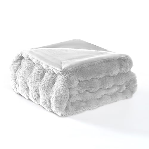 Modern Threads Water-Resistant Faux Rabbit Fur Pet Blanket for Dogs & Cats – Ultra-Soft Couch, Bed & Crate Protector, 50x60 Light Grey - color: Light Grey, size: 50x60"