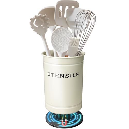 Kevenal Magnetic RV Utensil Holder, Anti-Slip Cutlery Organizer for RV, Camper Storage Organizer with Adhesive Magnet, Off-White