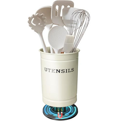 Kevenal Magnetic RV Utensil Holder, Anti-Slip Cutlery Organizer for RV, Camper Storage Organizer with Adhesive Magnet, Off-White