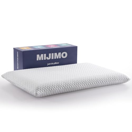 Ultra Thin Memory Foam Pillow, Thin Pillow for Sleeping, Cooling Low Profile Pillow for Stomach and Back Sleeper with Neck Pain (3-inches Height, White)