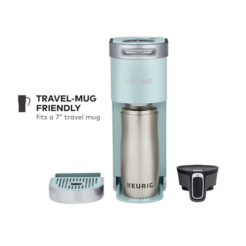 Keurig K-Mini Plus Single Serve K-Cup Pod Coffee Maker, with 6 to 12oz Brew Size, Stores up to 9 K-Cup Pods, Travel Mug Friendly, Misty Green - color: Misty Green