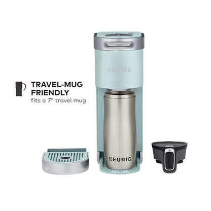 Keurig K-Mini Plus Single Serve K-Cup Pod Coffee Maker, with 6 to 12oz Brew Size, Stores up to 9 K-Cup Pods, Travel Mug Friendly, Misty Green - color: Misty Green