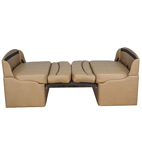 RecPro Charles 44" RV Dinette Booth with Storage | Converts to Bed with Memory Foam (Toffee, 1) - color: Toffee