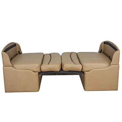 RecPro Charles 44" RV Dinette Booth with Storage | Converts to Bed with Memory Foam (Toffee, 1) - color: Toffee
