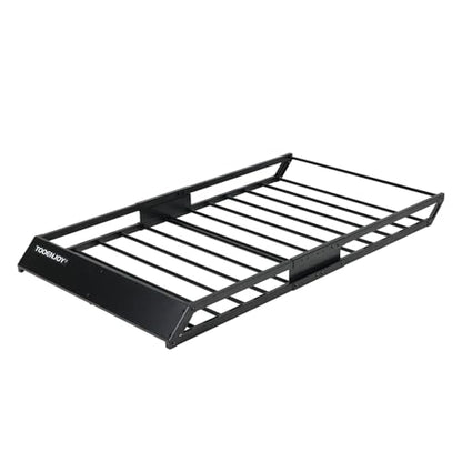 TOOENJOY 59 x 35.4 x 4.7 Inch Roof Cargo Basket Carrier, Car Top Luggage Holder for Car, SUV and Pickup, 200 LBS Capacity - size: L59 x W35 Inch without Hitch