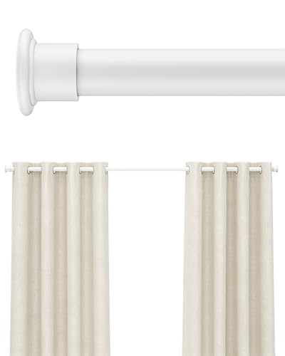 Tension Curtain Rod by EZFurni, 35 to 76 Inches, Spring Loaded Curtain Rods No Drilling, Renter Friendly Tension Rod for Closet, Window, Bathroom, Anti-slip, Screwless, White - color: White, size: 35-76 Inches