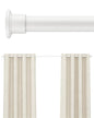 Tension Curtain Rod by EZFurni, 35 to 76 Inches, Spring Loaded Curtain Rods No Drilling, Renter Friendly Tension Rod for Closet, Window, Bathroom, Anti-slip, Screwless, White - color: White, size: 35-76 Inches