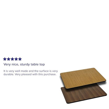 Flash Furniture Glenbrook 30" x 48" Rectangular Table Top with Natural or Walnut Reversible Laminate Top - color: Natural/Walnut, size: 30" x 48" Rectangular