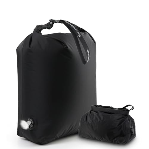 Travel Compression Laundry Bag, Pump-Free Vacuum Space Saver Bag for Dirty Clothes, Reusable Waterproof Wet Dry Bag, Travel Laundry Bag for Luggage, Packing, Suitcase (1 Pcs)（Black, M) - color: Black, size: 18.8" L * 13.6"W x 5"H