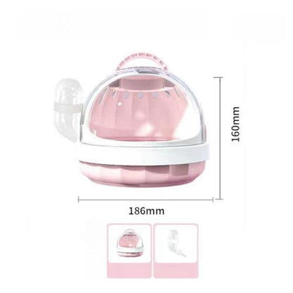 Guinea Pig Carrier Cage with Water Bottle, Portable Hamster Travel Carrier Carry Case for Small Pets, Gerbils, Mice, Dwarf Hamster (Pink) - color: Pink