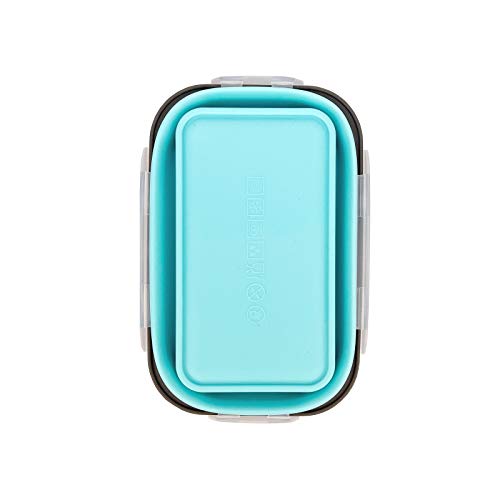 CARTINTS Set of 3 Collapsible Food Storage Containers with Lids, Collapsible Silicone Bowls, Silicone Lunch Containers, For Meal Prep, Camping, Travel, Microwave and Freezer Safe,500ml,Blue - color: Blue