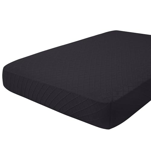 hyha Outdoor Couch Cushion Covers, Sectional Couch Sofa Covers Washable, Jacquard Diamond Lattice, Stretch Sofa Seat Cushion Cover for Indoor/Outdoor Patio Furniture (1 Piece for Large, Black) - color: Black, size: Large (1 Piece)