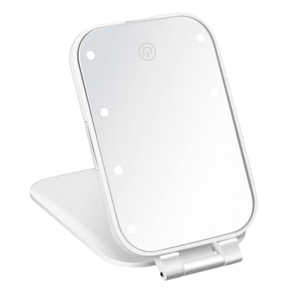 Conair Lighted Makeup Mirror, LED Vanity Mirror, 1X/3X Magnifying Mirror, Compact Travel Mirror, Battery Operated in White - size: 4.7"L x 3"W, style: Pocket Mirror