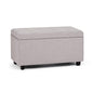 SIMPLIHOME Cosmopolitan Storage Ottoman - 34 inch Wide Upholstered Linen Look Fabric Rectangle Storage Ottoman Bench in Cloud Grey, Transitional Tufted Ottoman for Living Room with Lift-Up Lid - color: Cloud Grey
