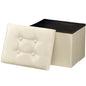 Bsketa Storage Ottoman, Folding Foot Stool with Thicker Foam Padded Seat Small Leather Storage Ottoman Bench Foot Rest for Living Room Foldable Coffee Table 17x13x13in,Beige - color: Beige