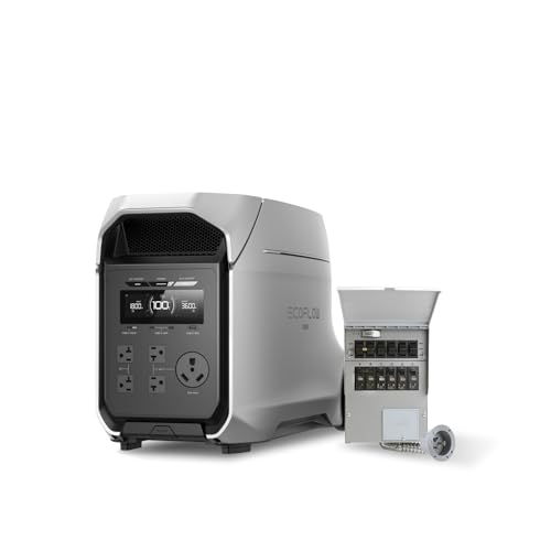 EF ECOFLOW DELTA 3 Ultra Plus Portable Power Station with Transfer Switch, 3072Wh LiFePO4 Battery, 3600W (7200W Surge) Output, Expandable to 11kWh, Reliable Home Battery Backup & Camping - style: DELTA 3 Ultra Plus+Transfer Switch