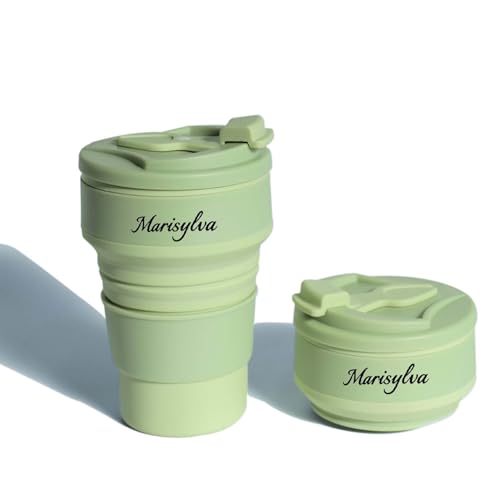 12oz Collapsible Water Bottles, Silicone Foldable Portable Travel Water Bottle, Folding Lightweight Reusable Leakproof for Traveling Camping Hiking Cycling Yoga Sports Green - color: Green
