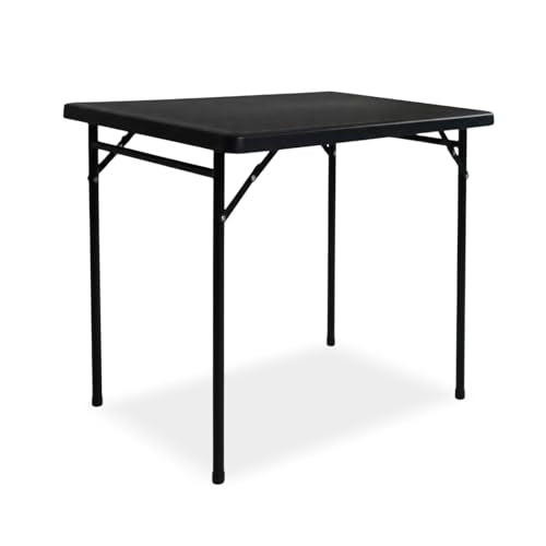 3ft Rectangular Folding Table for All-Occasion, Foldable Table with HDPE Tabletop and Steel Legs, Durable and Stable Small Folding Table, Perfect for Camping, Picnic, Party, Indoor & Outdoor, Black - color: Black, size: 3ft