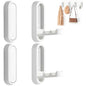 4Pcs Foldable Wall Hooks, Zinc Alloy Folding Hook White, Heavy Duty Folding Coat Hooks Wall Mounted for Hanging Coat Towels Bags Keys (White, 4 Pack) - color: White, size: 4 Pack