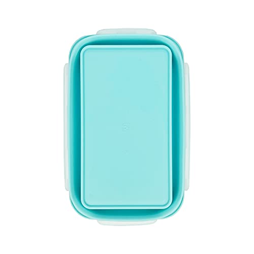CARTINTS Large Collapsible Camping Food Containers, 1200ml Silicone Lunch Container, Microwave Safe Reusable Meal Prep Container For Indoor&Outdoor Kitchen With Foldable Spoon, Blue