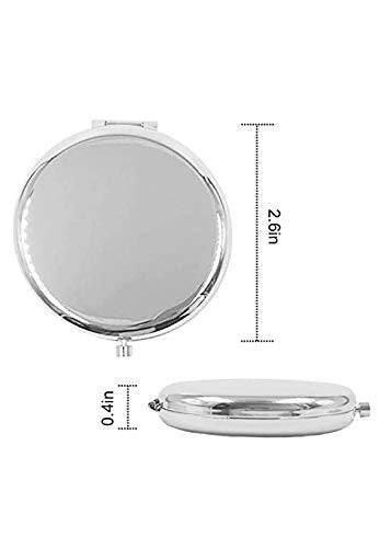 Pocket Mirror, 2 x 1x Magnification Compact Travel Makeup Mirror, Perfect for Purse, Pocket and Travel (Silver) - color: Silver