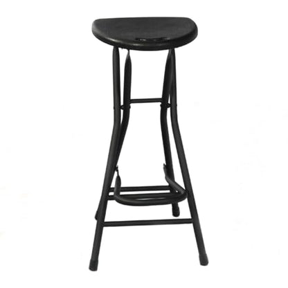 28 inch Black Bar Stool,Portable Stool for Adults Foldable Stools | with Handle,Collapsible Heart-Shaped Folding Counter Height Stools Chair for Camping Kitchen,Loads 250 Lbs,1 Pack